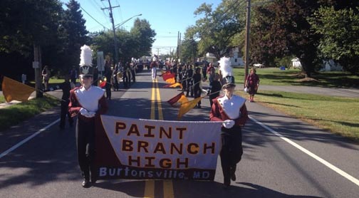 The Paint Branch Marching Band was one of many groups to participate in the parade.