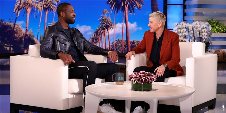 Dwayne Wade speaks to Ellen on the episode. 