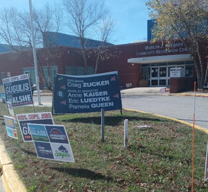 Election signs were on display all over the country, including a polling station in Burtonsville. 