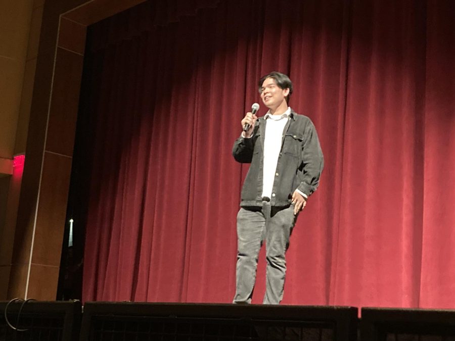 A student performs a song in Japanese.