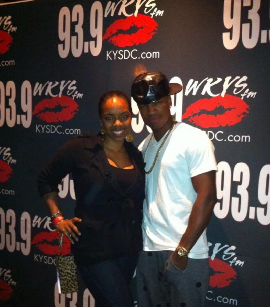 Artist Ne-yo and singer Tao-Soprano's manager Kristin Blount attending 93.9 radio station's event in 2013. 