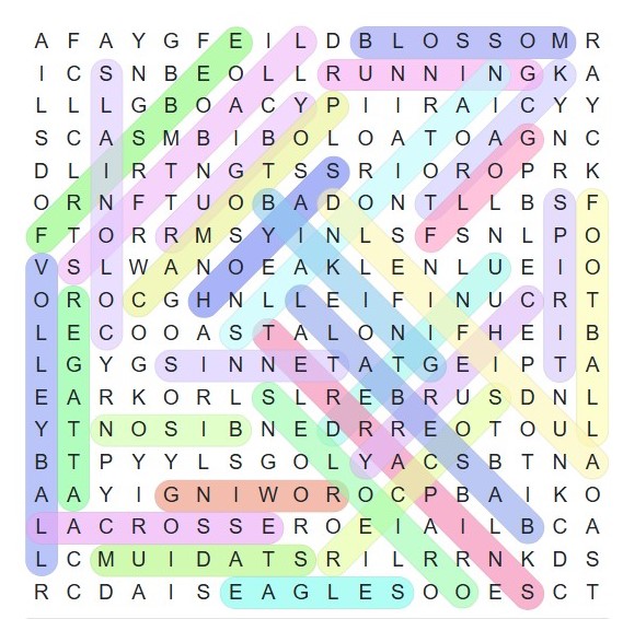 March Word Search Solution