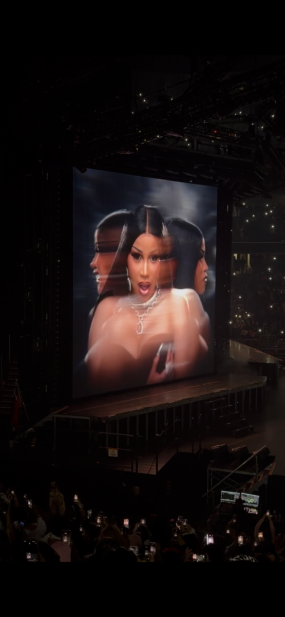 During Cardi B's opening screening she had this beautiful visual with her face making different expressions then leading to her crows to represent her newest album " Am I The Drama?"